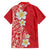 Plumeria Hawaiian Shirt Polynesian Tribal Frangipani Red