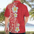 Plumeria Hawaiian Shirt Polynesian Tribal Frangipani Red