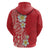 Plumeria Hoodie Polynesian Tribal Frangipani Red