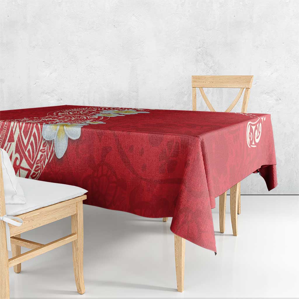 Plumeria Tablecloth Polynesian Tribal Frangipani Red