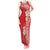 Plumeria Tank Maxi Dress Polynesian Tribal Frangipani Red