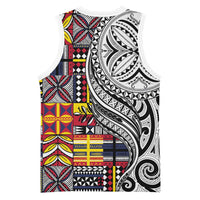 Niue Hiapo and Maori Decoration Tattoos Basketball Jersey - Polynesian Pride