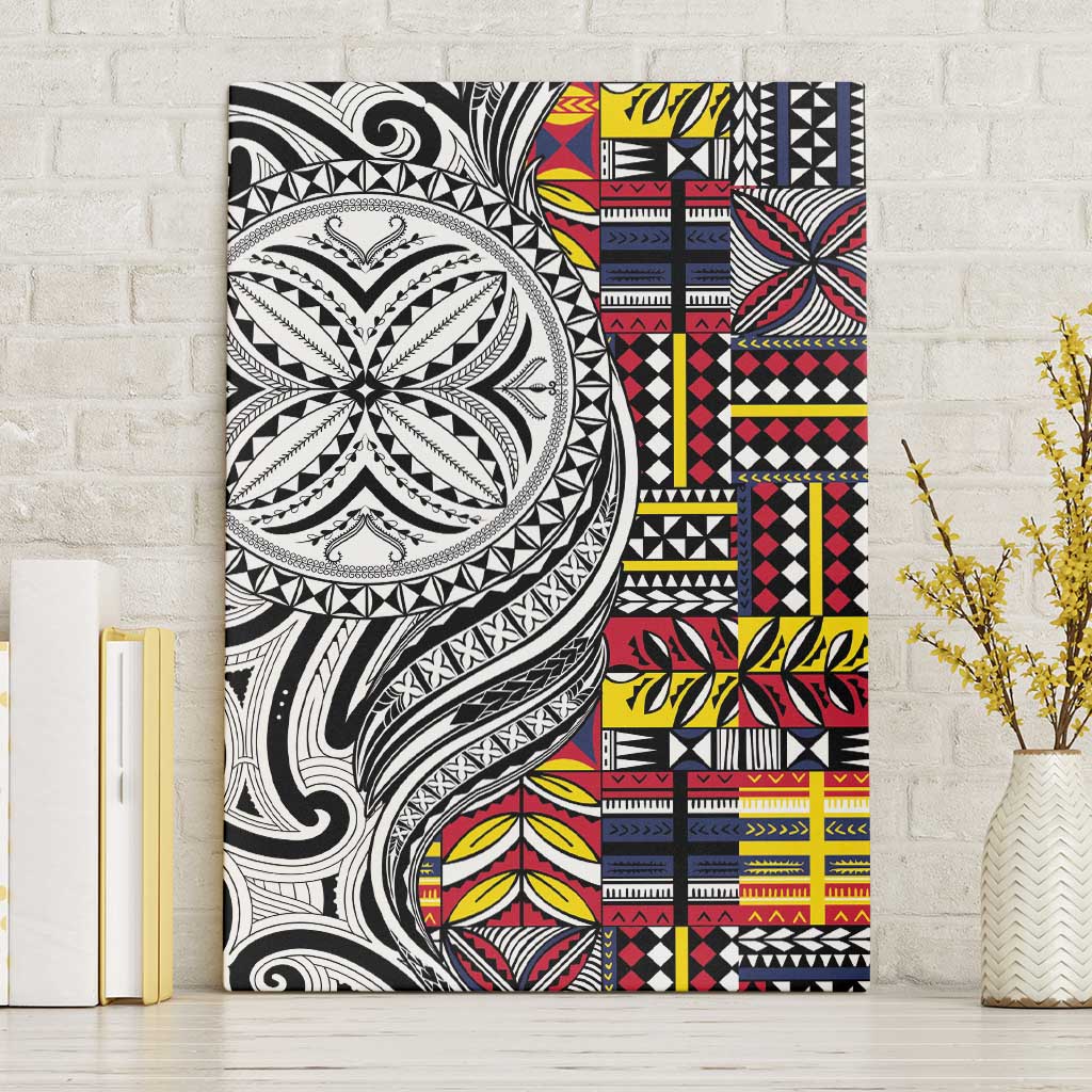 Niue Hiapo and Maori Decoration Tattoos Canvas Wall Art - Polynesian Pride