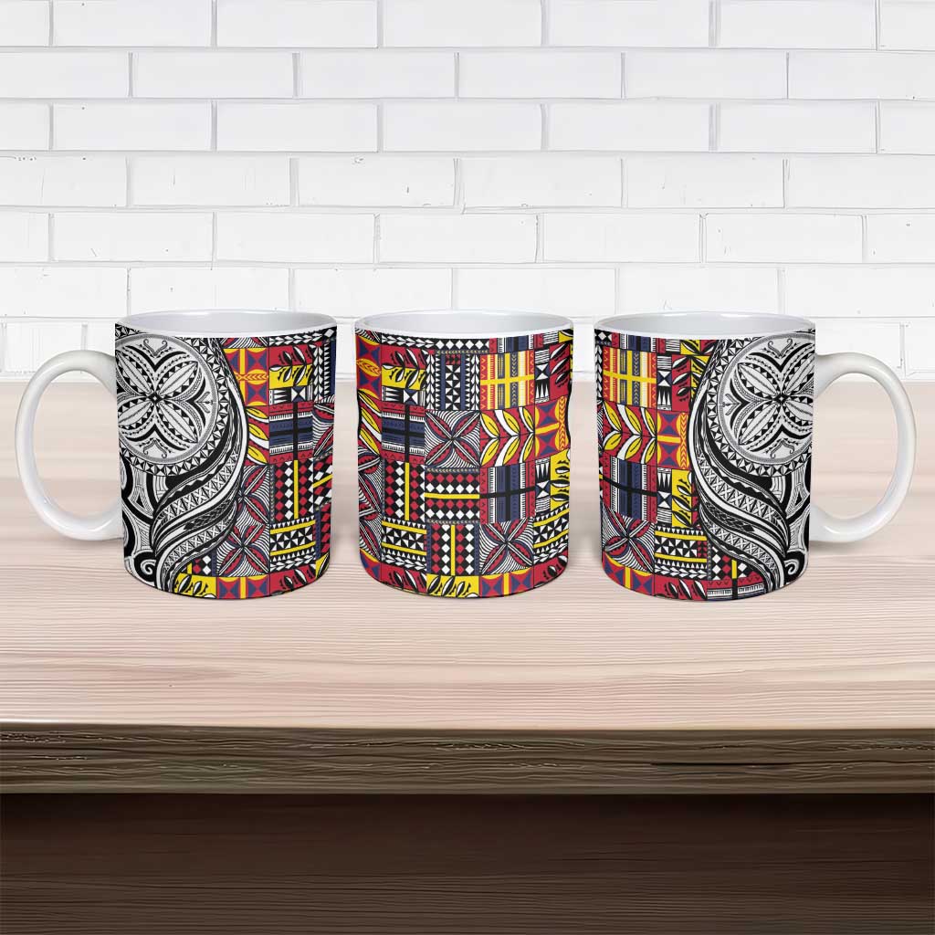 Niue Hiapo and Maori Decoration Tattoos Ceramic Mug - Polynesian Pride