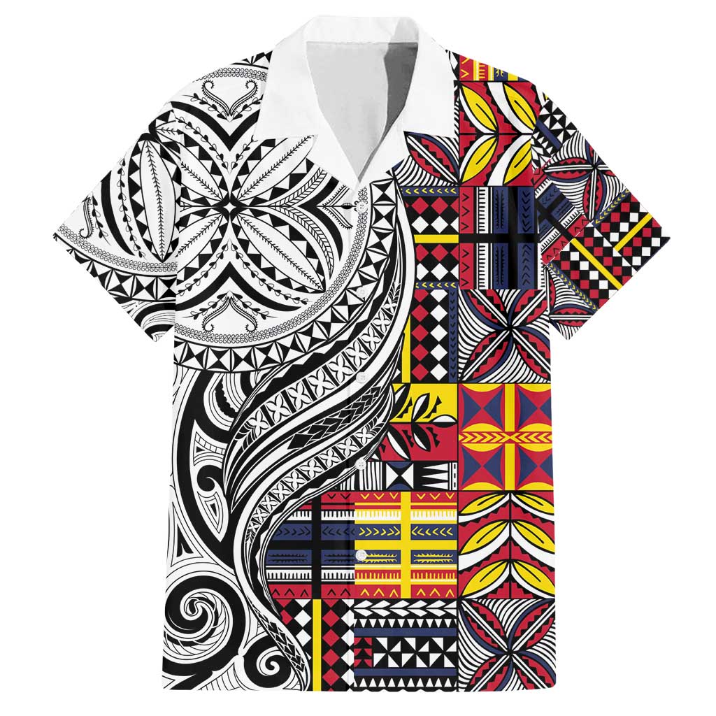 Niue Hiapo and Maori Decoration Tattoos Family Matching Long Sleeve Bodycon Dress and Hawaiian Shirt - Polynesian Pride
