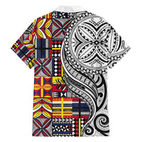 Niue Hiapo and Maori Decoration Tattoos Family Matching Long Sleeve Bodycon Dress and Hawaiian Shirt - Polynesian Pride