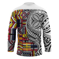 Niue Hiapo and Maori Decoration Tattoos Hockey Jersey - Polynesian Pride