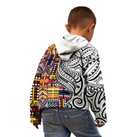 Niue Hiapo and Maori Decoration Tattoos Kid Hoodie - Polynesian Pride