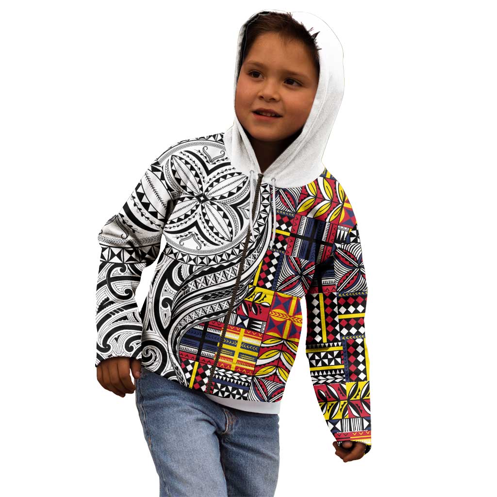 Niue Hiapo and Maori Decoration Tattoos Kid Hoodie - Polynesian Pride