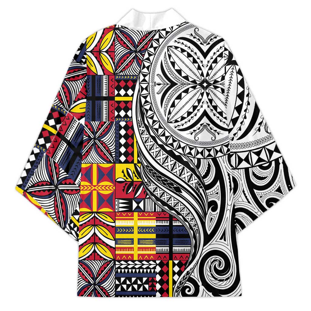 Niue Hiapo and Maori Decoration Tattoos Kimono - Polynesian Pride