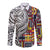 Niue Hiapo and Maori Decoration Tattoos Long Sleeve Button Shirt - Polynesian Pride