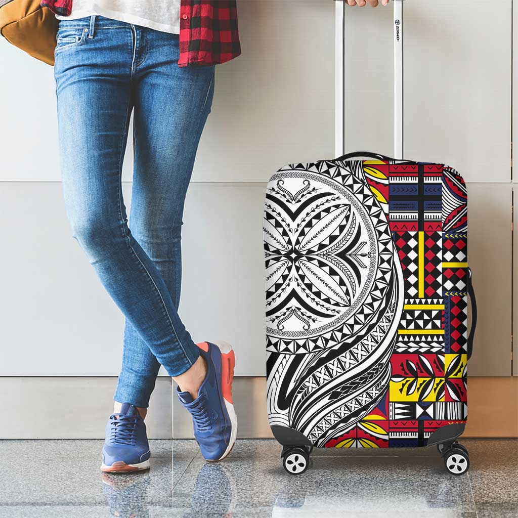 Niue Hiapo and Maori Decoration Tattoos Luggage Cover - Polynesian Pride