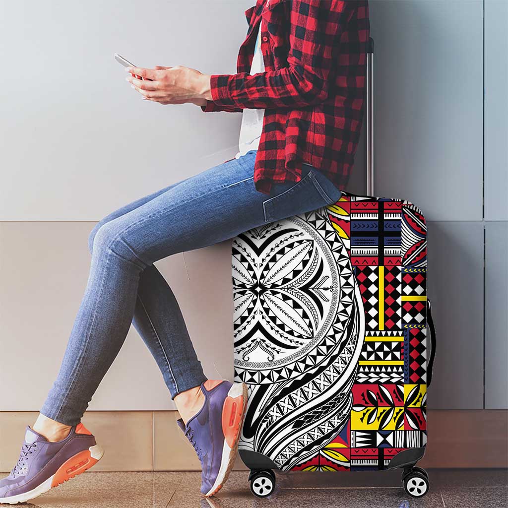 Niue Hiapo and Maori Decoration Tattoos Luggage Cover - Polynesian Pride
