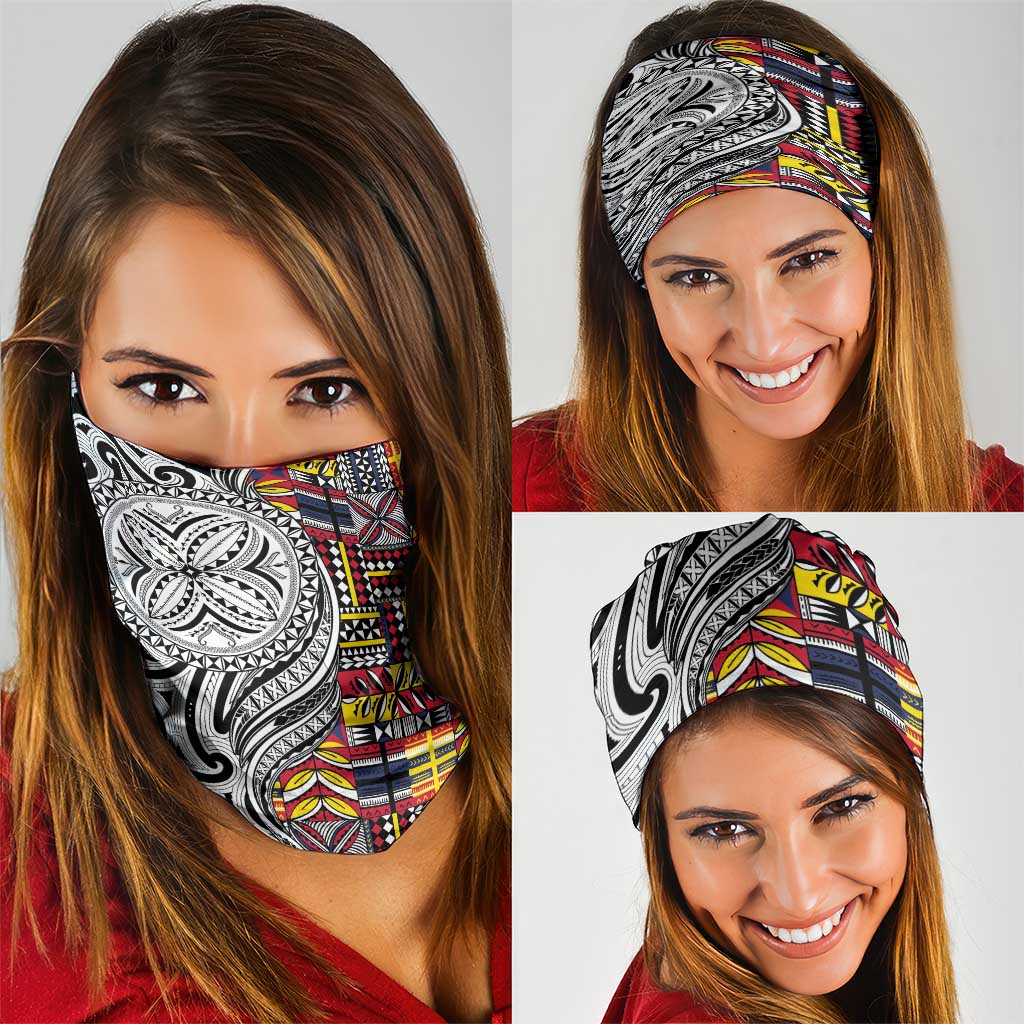 Niue Hiapo and Maori Decoration Tattoos Neck Gaiter - Polynesian Pride