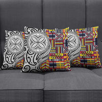 Niue Hiapo and Maori Decoration Tattoos Pillow Cover - Polynesian Pride