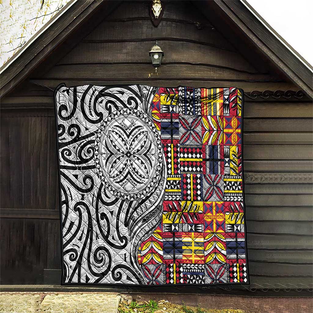 Niue Hiapo and Maori Decoration Tattoos Quilt - Polynesian Pride