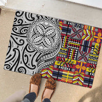 Niue Hiapo and Maori Decoration Tattoos Rubber Doormat - Polynesian Pride