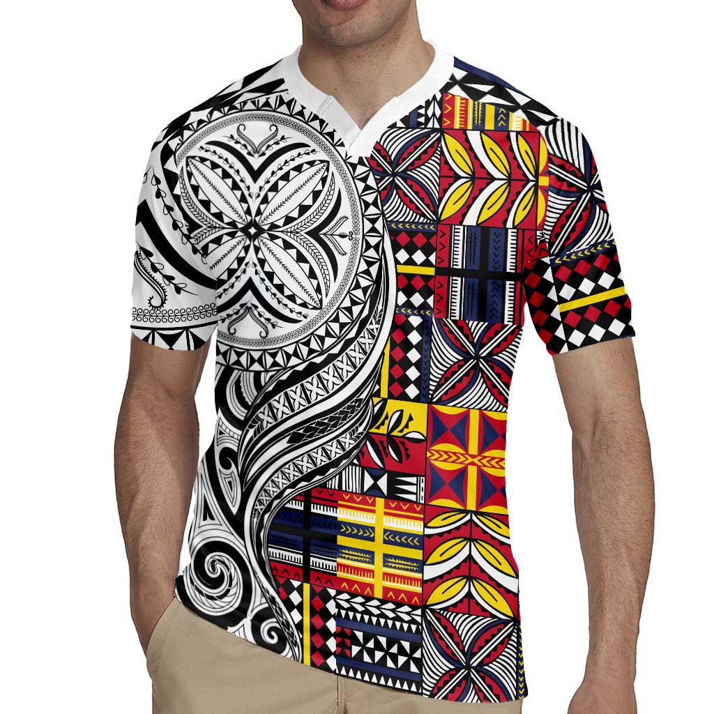 Niue Hiapo and Maori Decoration Tattoos Rugby Jersey - Polynesian Pride