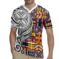 Niue Hiapo and Maori Decoration Tattoos Rugby Jersey - Polynesian Pride
