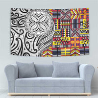 Niue Hiapo and Maori Decoration Tattoos Tapestry - Polynesian Pride