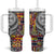 Niue Hiapo and Maori Decoration Tattoos Tumbler With Handle - Polynesian Pride