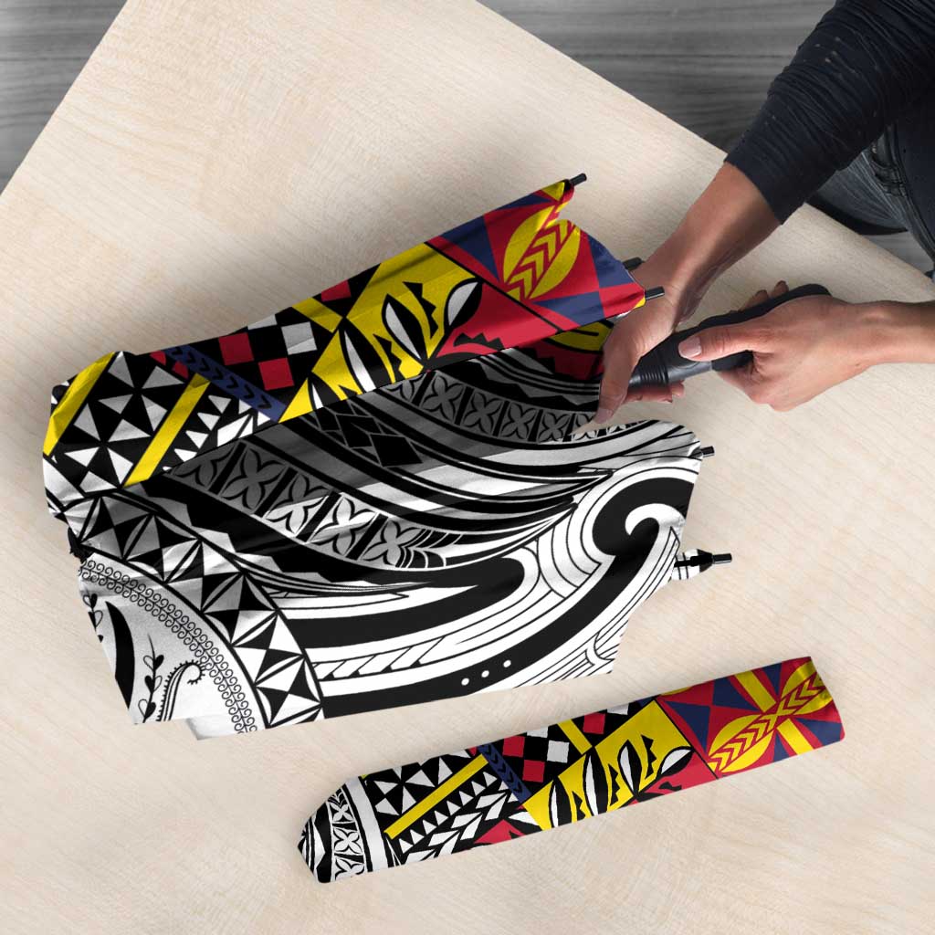 Niue Hiapo and Maori Decoration Tattoos Umbrella - Polynesian Pride