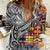Niue Hiapo and Maori Decoration Tattoos Women Casual Shirt - Polynesian Pride