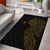 Niue Polynesian Hiapo Tattoo Art Area Rug Half Style Black Gold Color - Polynesian Pride