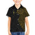 Niue Polynesian Hiapo Tattoo Art Kid Hawaiian Shirt Half Style Black Gold Color - Polynesian Pride