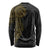 Niue Polynesian Hiapo Tattoo Art Long Sleeve Shirt Half Style Black Gold Color - Polynesian Pride