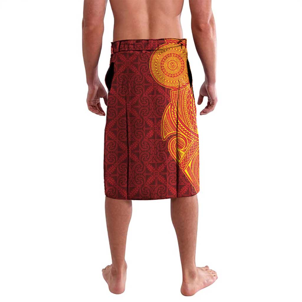 Niue Polynesian Hiapo Tattoo Art Lavalava Half Style Red Yellow Color - Polynesian Pride