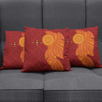 Niue Polynesian Hiapo Tattoo Art Pillow Cover Half Style Red Yellow Color - Polynesian Pride