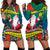 New Caledonia Christmas Hoodie Dress Santa Claus and Kanak Flag Mix Poinsettia Maori Pattern LT03 - Polynesian Pride