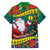 Personalised New Caledonia Christmas Family Matching Long Sleeve Bodycon Dress and Hawaiian Shirt Santa Claus and Kanak Flag Mix Poinsettia Maori Pattern LT03 - Polynesian Pride