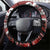 New Zealand Christmas Steering Wheel Cover Meri Kirihimete Aotearoa Warrior on Waka with Maori Art Tattoo