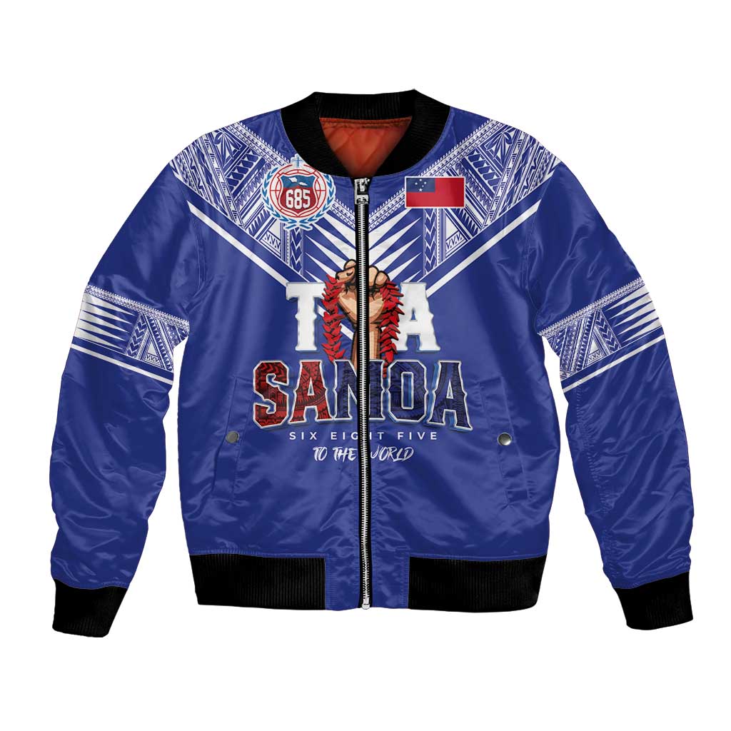 Toa Samoa Rugby Bomber Jacket Six Eight Five to The World