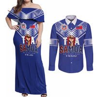 Toa Samoa Rugby Couples Matching Off Shoulder Maxi Dress and Long Sleeve Button Shirt Six Eight Five to The World