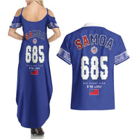 Toa Samoa Rugby Couples Matching Summer Maxi Dress and Hawaiian Shirt Six Eight Five to The World