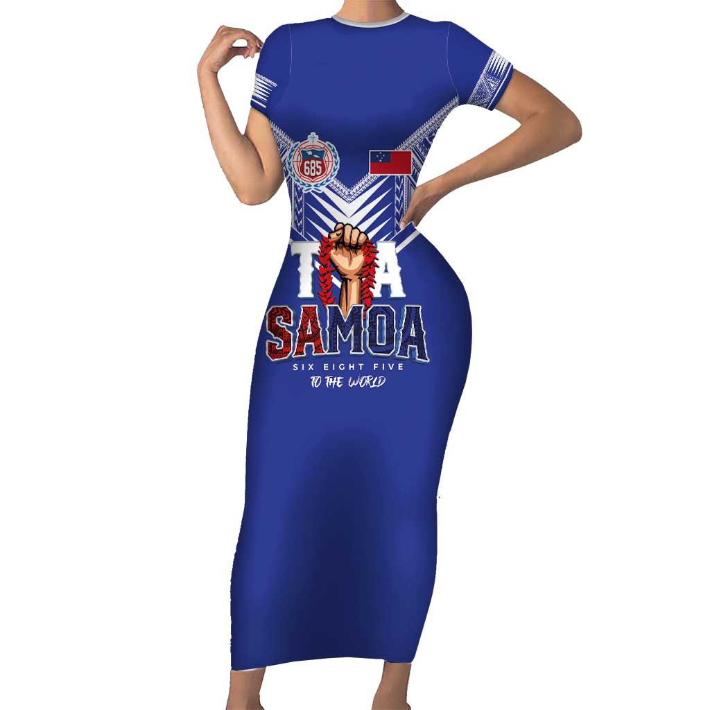 Toa Samoa Rugby Short Sleeve Bodycon Dress Six Eight Five to The World