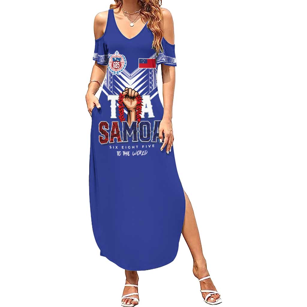 Toa Samoa Rugby Summer Maxi Dress Six Eight Five to The World