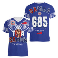 Toa Samoa Rugby Women V-Neck T-Shirt Six Eight Five to The World