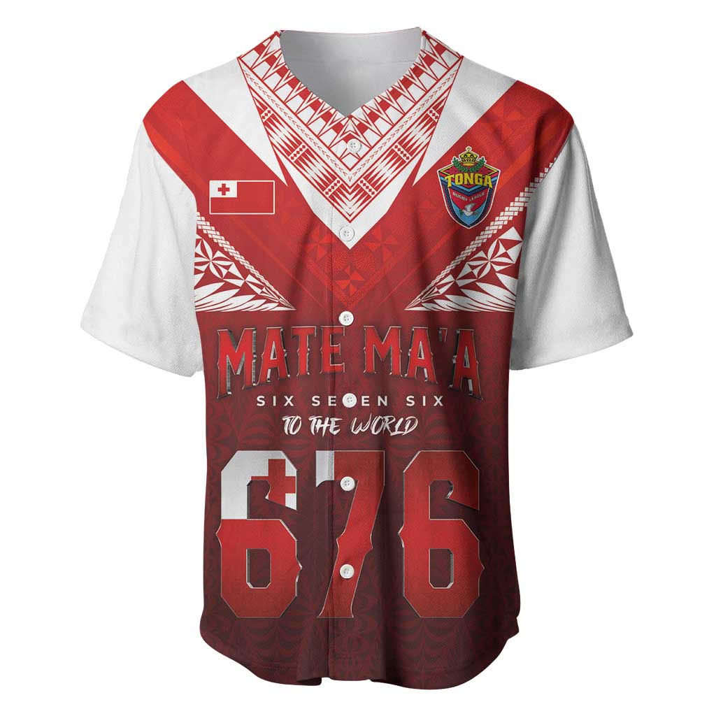 Mate Ma'a Tonga Rugby Baseball Jersey Six Seven Six to The World