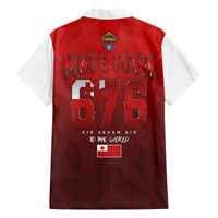 Mate Ma'a Tonga Rugby Family Matching Off The Shoulder Long Sleeve Dress and Hawaiian Shirt Six Seven Six to The World