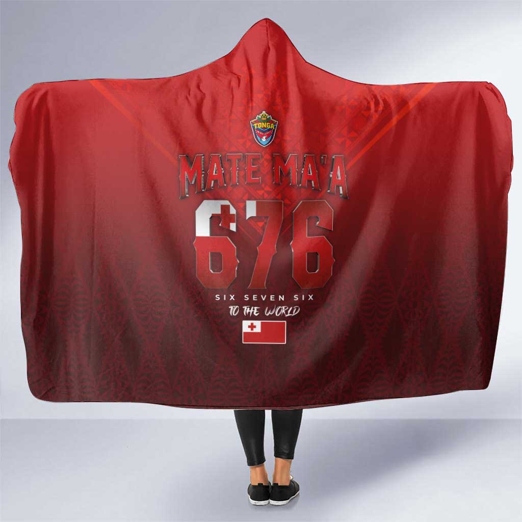 Mate Ma'a Tonga Rugby Hooded Blanket Six Seven Six to The World