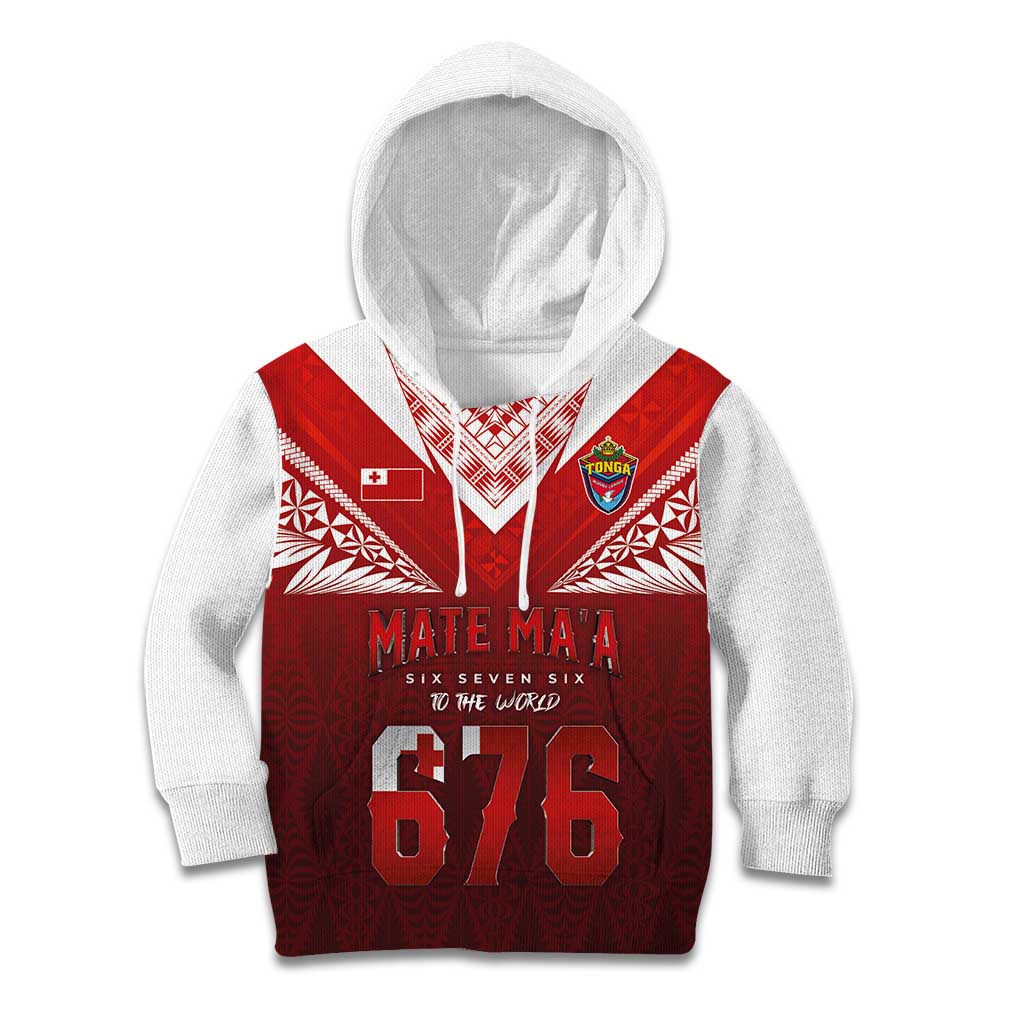 Mate Ma'a Tonga Rugby Kid Hoodie Six Seven Six to The World