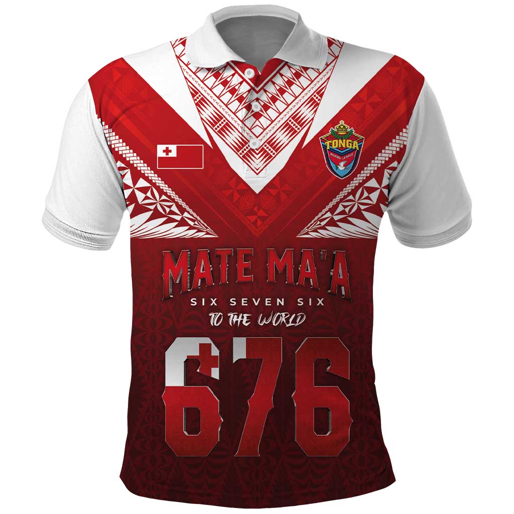 Mate Ma'a Tonga Rugby Polo Shirt Six Seven Six to The World