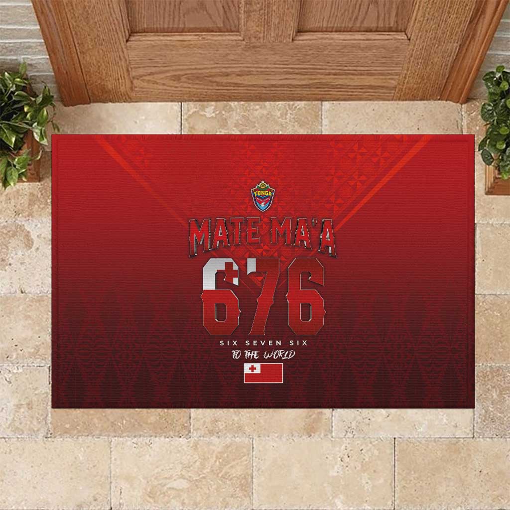 Mate Ma'a Tonga Rugby Rubber Doormat Six Seven Six to The World