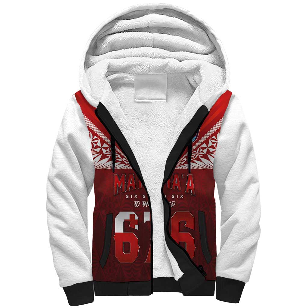 Mate Ma'a Tonga Rugby Sherpa Hoodie Six Seven Six to The World