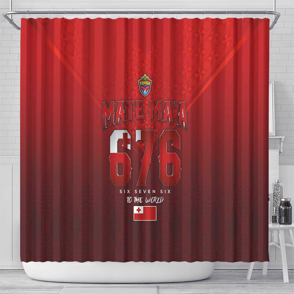 Mate Ma'a Tonga Rugby Shower Curtain Six Seven Six to The World