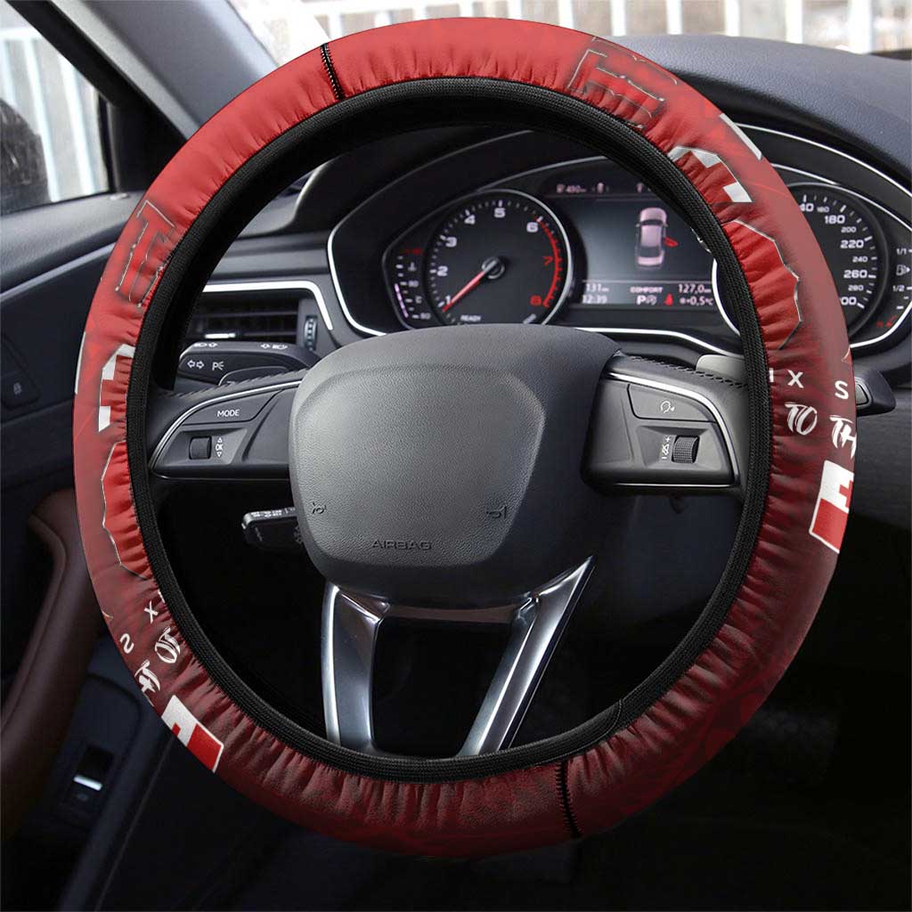 Mate Ma'a Tonga Rugby Steering Wheel Cover Six Seven Six to The World